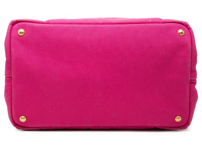 Bolsa Tote Prada Canvas Canapa Logo Rosa - vista 3