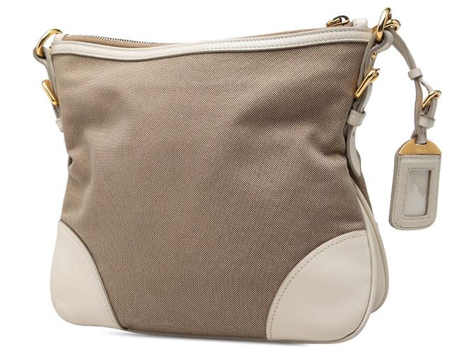 Prada Canvas Canapa Logo Crossbody-Tasche beige - Ansicht 2
