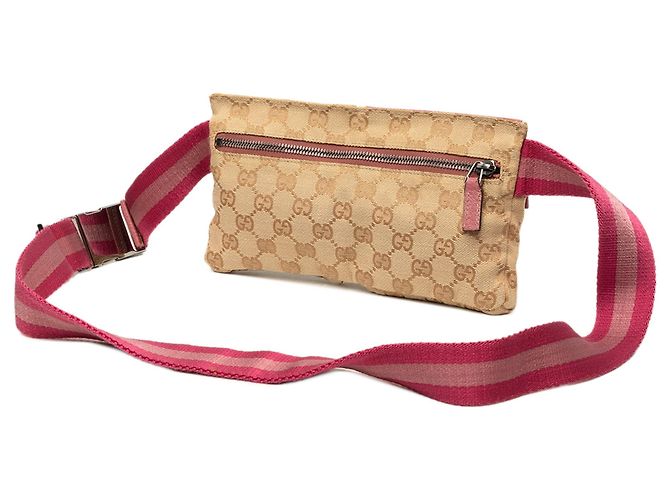 Borsa cintura Gucci GG Canvas Web beige con doppia tasca - vista 2