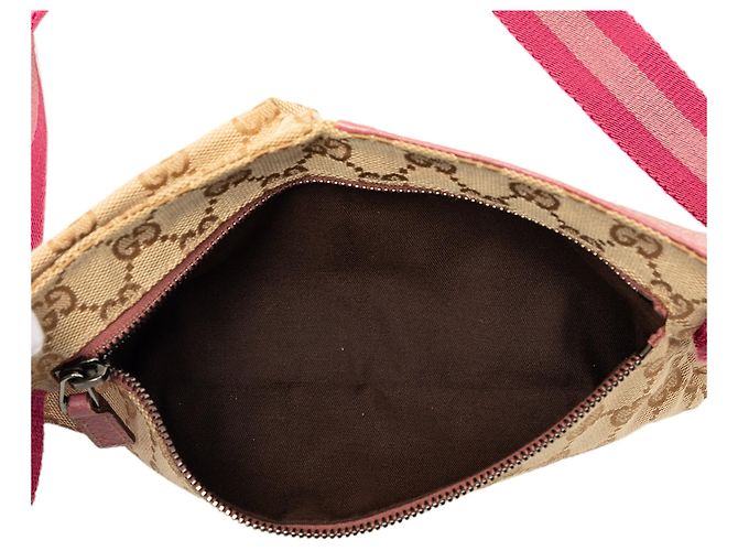 Borsa cintura Gucci GG Canvas Web beige con doppia tasca - vista 4