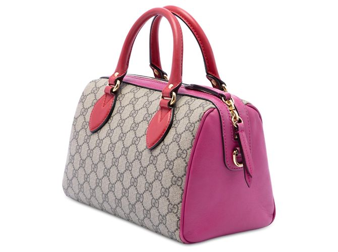 Borsa Satchel Gucci Small GG Supreme Beige - vista 2