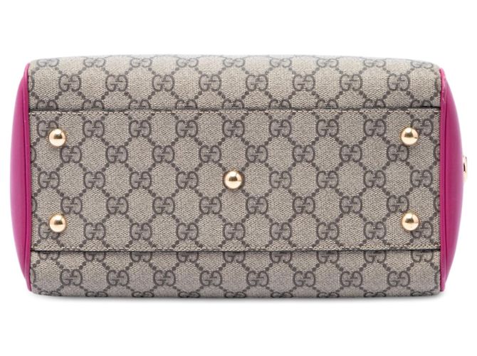 Borsa Satchel Gucci Small GG Supreme Beige - vista 3