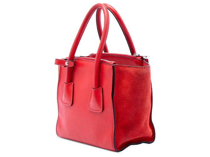 Borsa Satchel Prada Small Glace Calf Twin Pocket Rossa Rosso - vista 2
