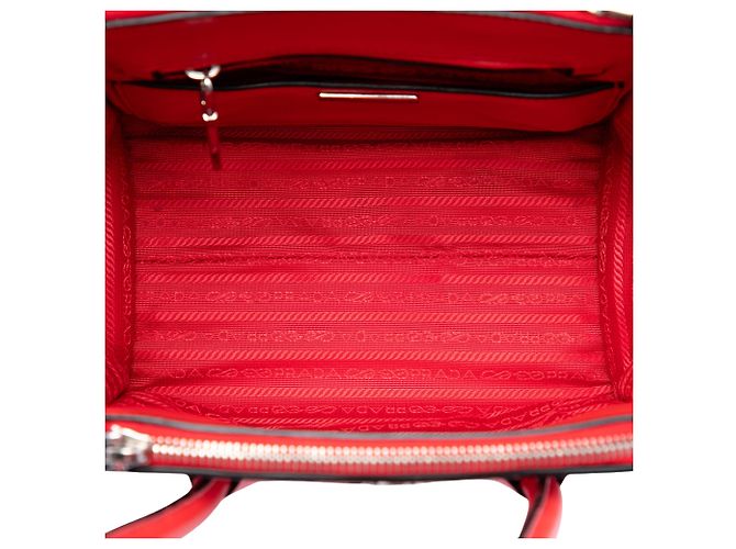 Borsa Satchel Prada Small Glace Calf Twin Pocket Rossa Rosso - vista 4