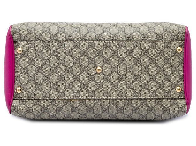 Beige Gucci Medium GG Supreme Satchel - Ansicht 3