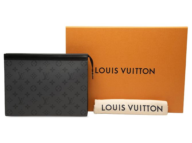 Black Louis Vuitton Monogram Eclipse Reverse Pochette Voyage MM Clutch Bag - view 7