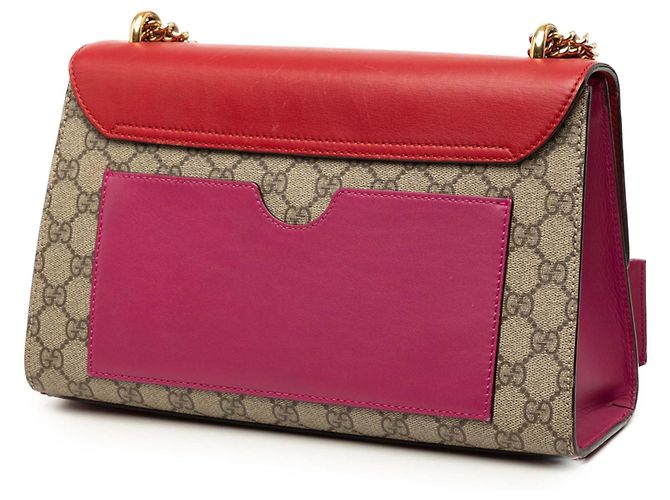 Padlock Borsa a tracolla Gucci Medium GG Supreme con lucchetto rossa Rosso - vista 2