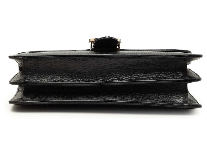 Borsa a tracolla Gucci Medium Dollar Calfskin Interlocking G Nera Nero - vista 3