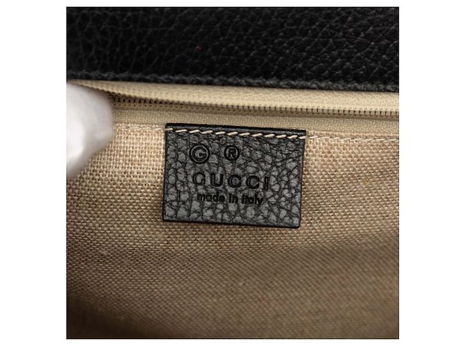 Borsa a tracolla Gucci Medium Dollar Calfskin Interlocking G Nera Nero - vista 5