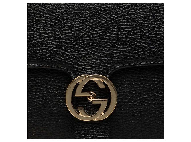 Borsa a tracolla Gucci Medium Dollar Calfskin Interlocking G Nera Nero - vista 6
