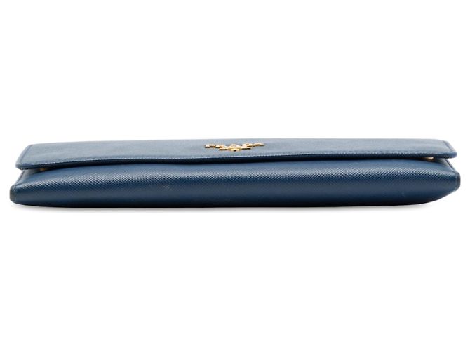 Borsa a tracolla Prada Saffiano Wallet On Chain Blu - vista 3