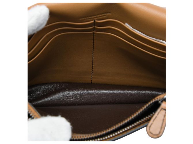 Bolsa Tiracolo Bottega Veneta Bicolor Nappa Wallet on Chain Castanha Marrom - vista 4