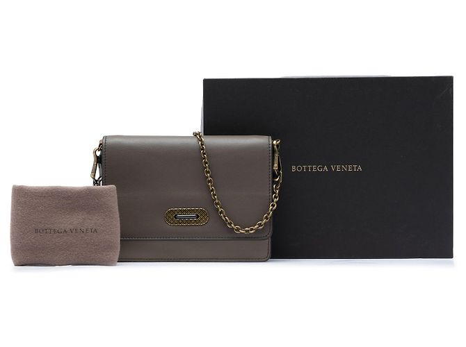 Bolsa Tiracolo Bottega Veneta Bicolor Nappa Wallet on Chain Castanha Marrom - vista 6