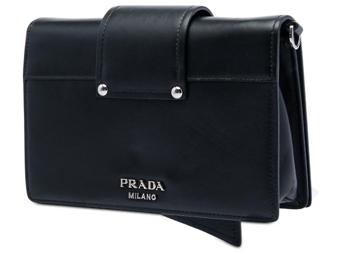 Borsa a tracolla Prada City Calf Plex Ribbon nera Nero - vista 2
