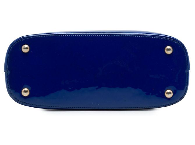 Borsa Satchel Gucci Bright Bit in vernice blu - vista 3