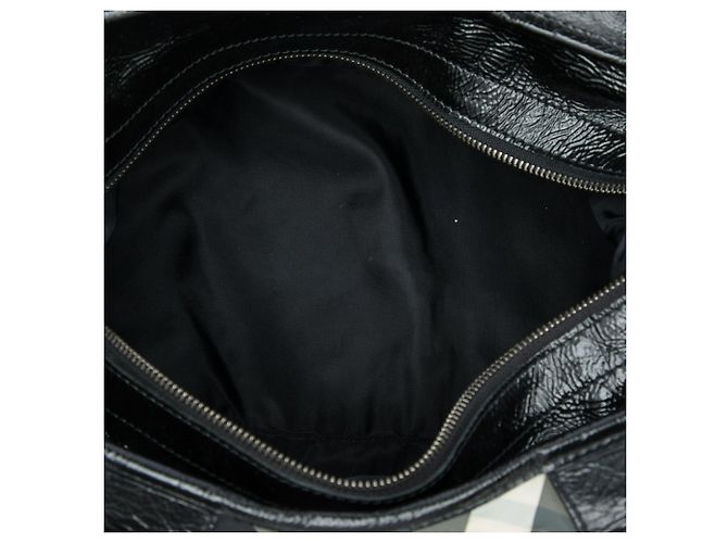 Burberry Medium Beat Check Nylon Lowry Satchel in Grau - Ansicht 4