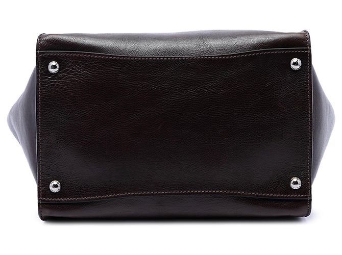 Double Bolsa Prada Glace Calf de Alça Dupla e Bolso Duplo, Castanho Marrom - vista 3
