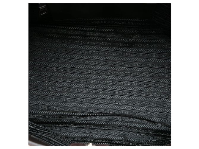 Double Bolsa Prada Glace Calf de Alça Dupla e Bolso Duplo, Castanho Marrom - vista 4