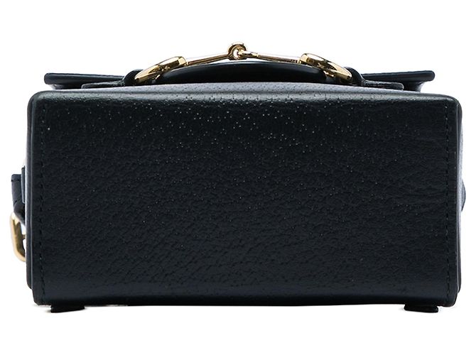 Borsa a tracolla Mini Horsebit 1955 in pelle nera Gucci Nero - vista 3