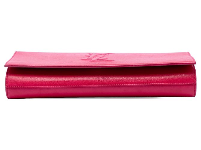 Autre Marque Clutch Belle De Jour Large in pelle monogram rosa Saint Laurent - vista 3