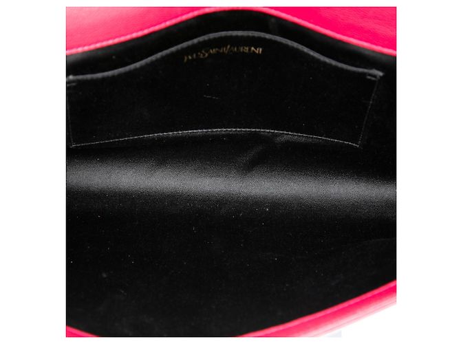 Autre Marque Clutch Belle De Jour Large in pelle monogram rosa Saint Laurent - vista 4
