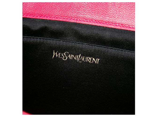 Autre Marque Clutch Belle De Jour Large in pelle monogram rosa Saint Laurent - vista 5