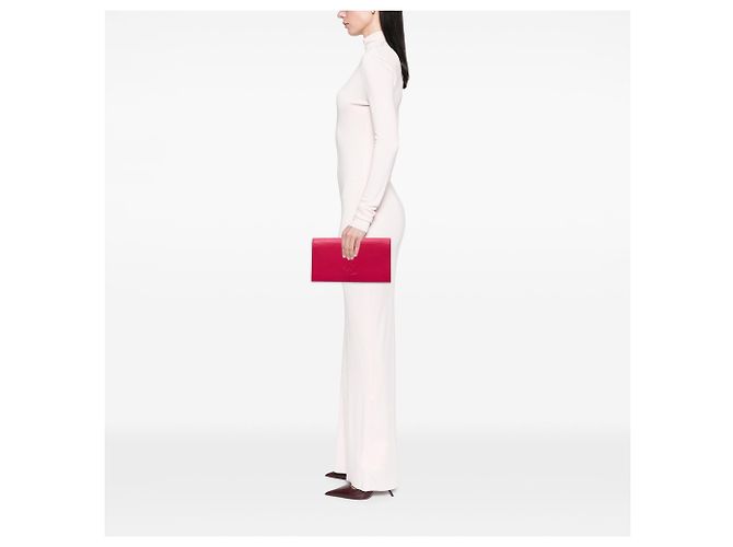 Autre Marque Clutch Belle De Jour Large in pelle monogram rosa Saint Laurent - vista 6