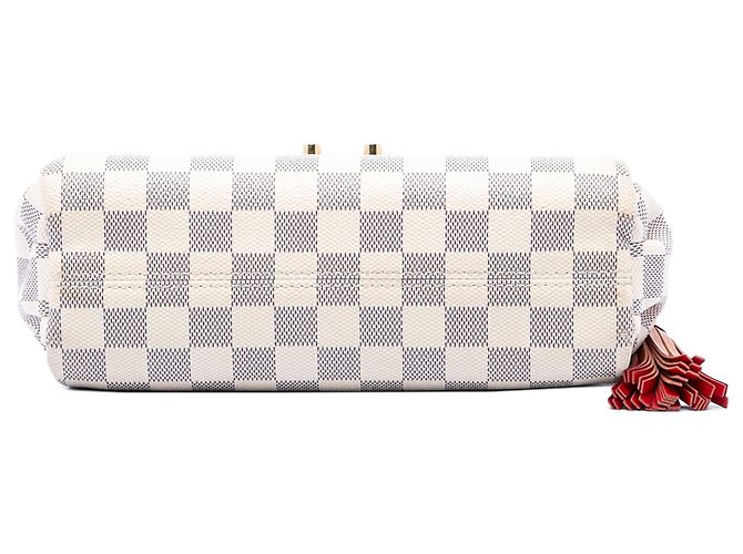 Borsa Satchel Louis Vuitton Damier Azur Croisette Bianca Bianco - vista 3