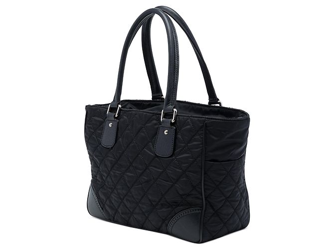 Borsa tote in nylon trapuntato Chanel Paris New York nera Nero - vista 2