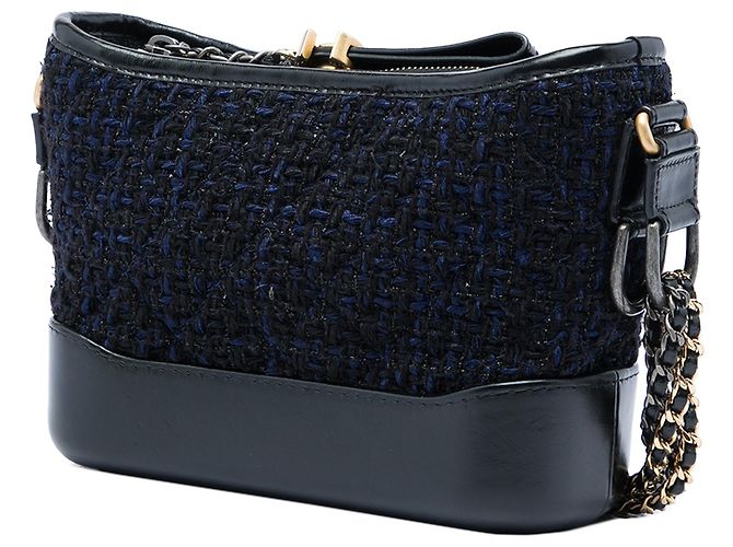 Borsa a tracolla Chanel Gabrielle Small in tweed nero - vista 2