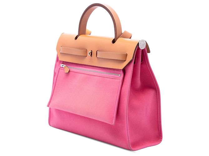 Borsa Hermès Toile Herbag Zip 31 Rosa - vista 2