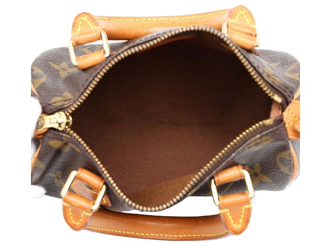 Borsa Louis Vuitton Monogram Mini Speedy HL Marrone - vista 4