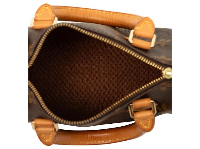 Borsa Louis Vuitton Monogram Mini Speedy HL Marrone - vista 4