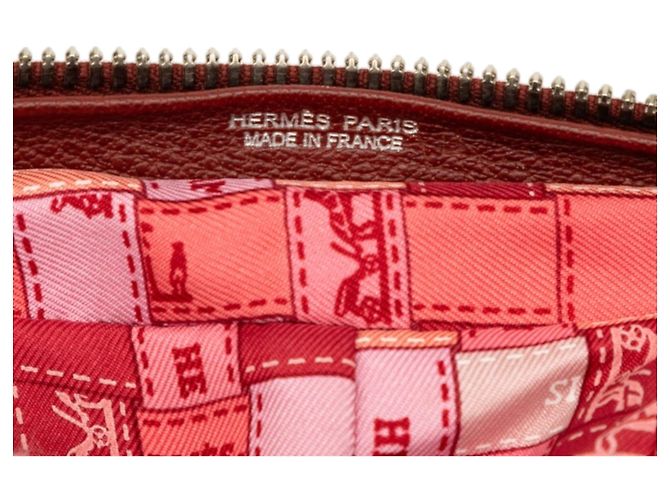 Borsa Red Hermès Bolduc Au Carre Silk Marwari Le Sac Silky Pop Tote Rosso - vista 5