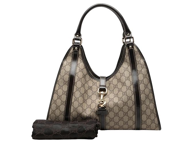 Gucci GG Supreme Jackie Joy Bardot Schultertasche Beige - Ansicht 7