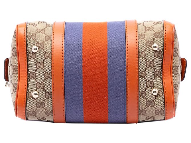 Borsa Boston Satchel Gucci Small GG Canvas Web beige - vista 3