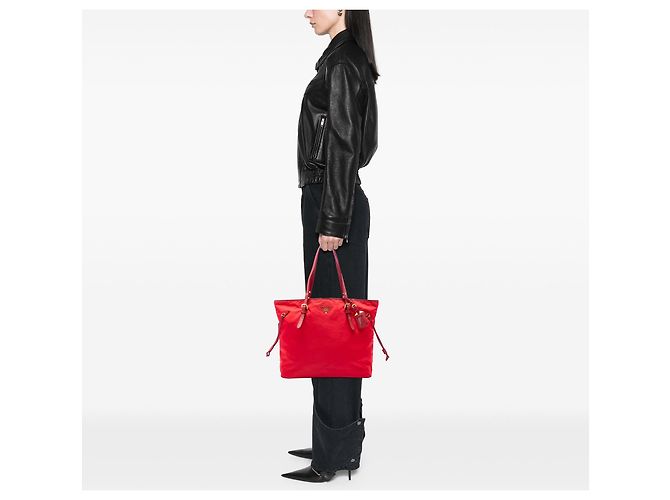Tote Prada em Tessuto vermelho com acabamento em Saffiano - vista 6