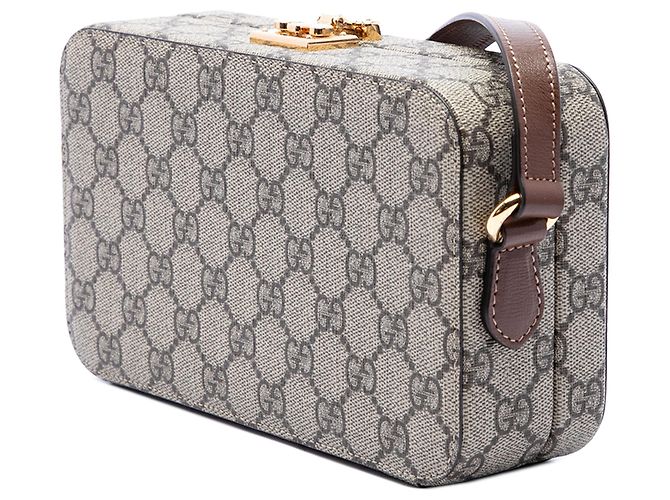Borsa a tracolla Gucci GG Supreme Interlocking G beige - vista 2
