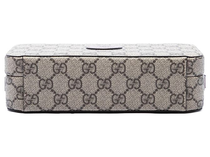 Borsa a tracolla Gucci GG Supreme Interlocking G beige - vista 3
