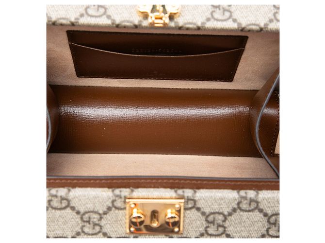 Borsa a tracolla Gucci GG Supreme Interlocking G beige - vista 4