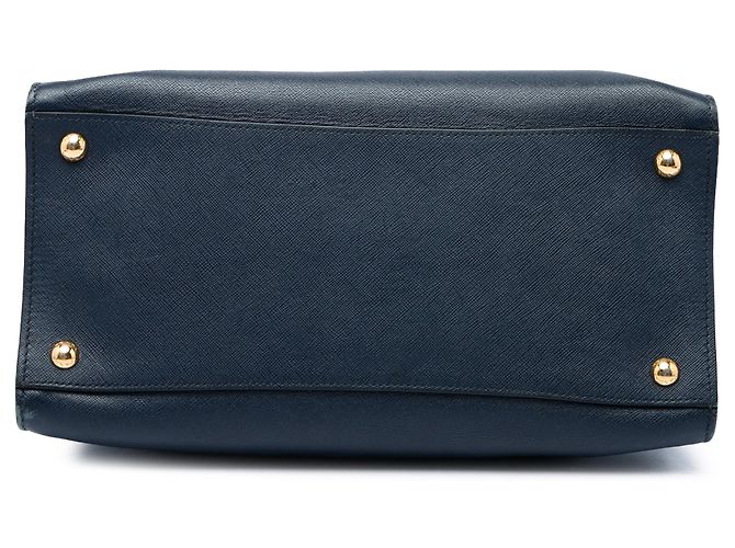 Borsa Tote Satchel Prada Saffiano Soft blu a tre tasche - vista 3