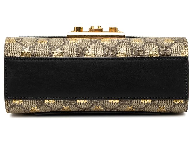 Borsa a tracolla Gucci Small GG Supreme Bee Padlock Beige - vista 3