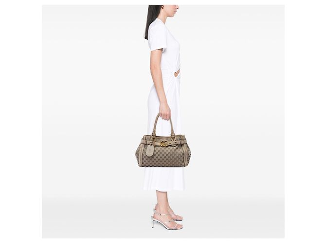 Tote Running Gucci GG Canvas Beige - vista 7