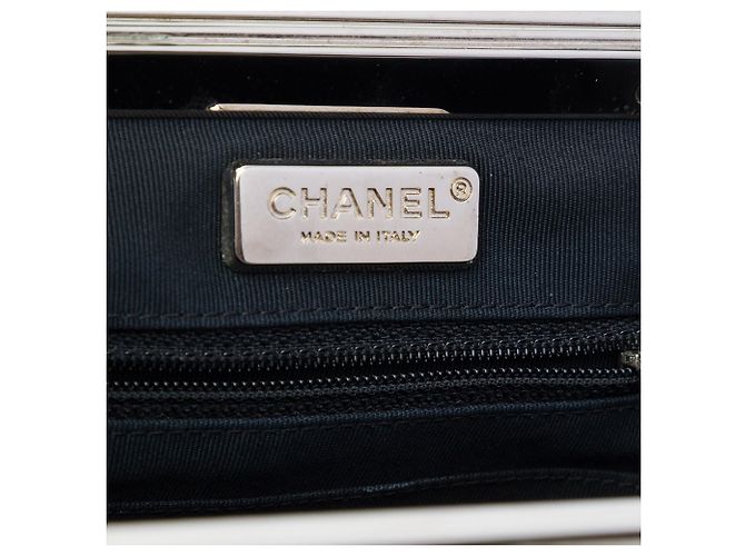 Vanity Beauty case Chanel CC in vitello metallizzato nero - vista 5