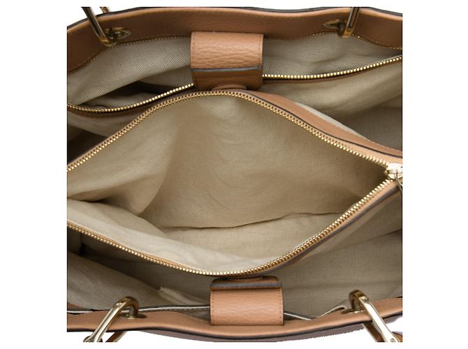 Bamboo Sac Shopper Satchel Gucci Large en cuir de veau marron avec anses en bambou - vue 4