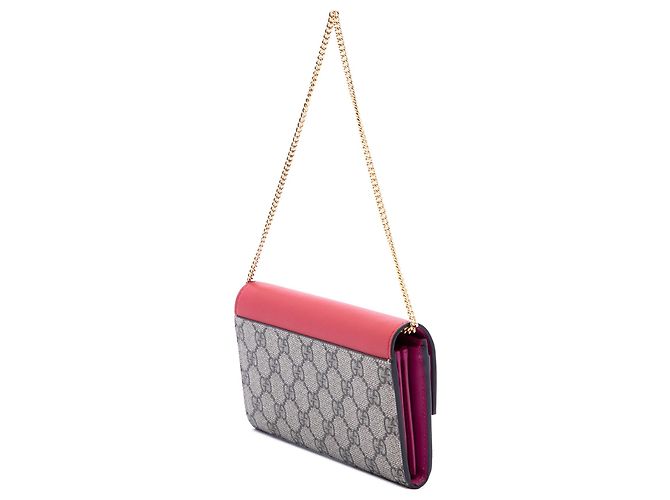 Padlock Borsa a tracolla Gucci GG Supreme con portafoglio e lucchetto, Beige - vista 2