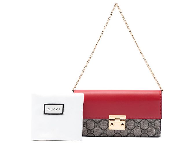 Padlock Borsa a tracolla Gucci GG Supreme con portafoglio e lucchetto, Beige - vista 7