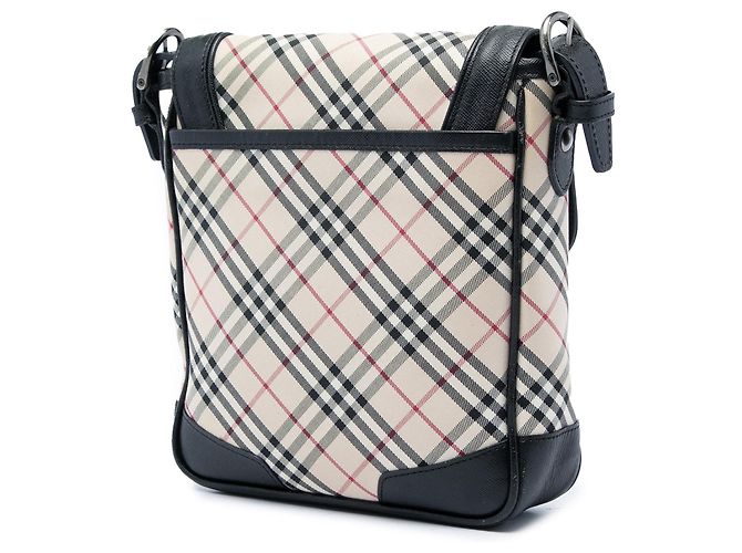 Borsa a tracolla Burberry Nova Check in tela nera Nero - vista 2