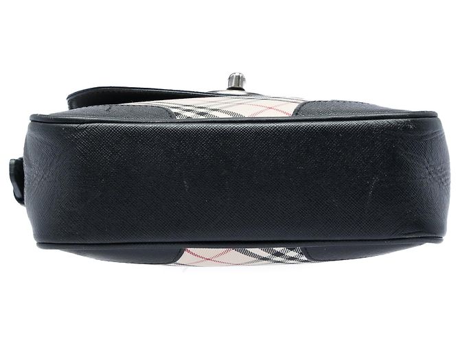 Borsa a tracolla Burberry Nova Check in tela nera Nero - vista 3