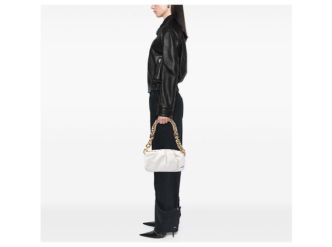 Borsa a tracolla Chain Pouch Bottega Veneta in nappa bianca Bianco - vista 6